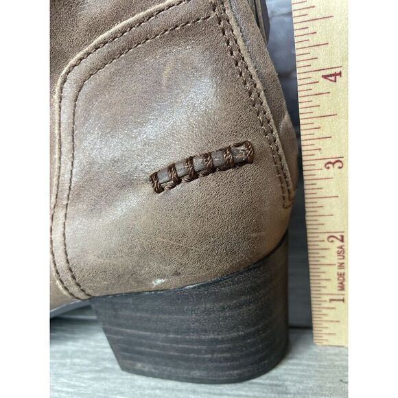 UGG 1098310 BANDARA Brown Leather Block Heel Ankle Booties SAHARA Boots Women 8M - Picture 13 of 16